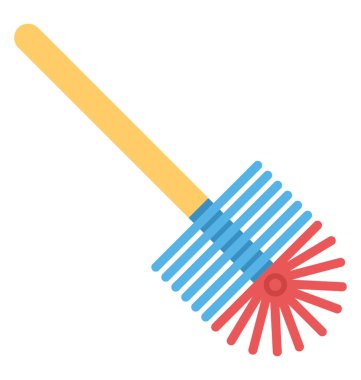 Kalın sert, keskin ile fırça ve vitrin tuvalet fırça grafik sadık bir bağlı kıllar ağrıyor 