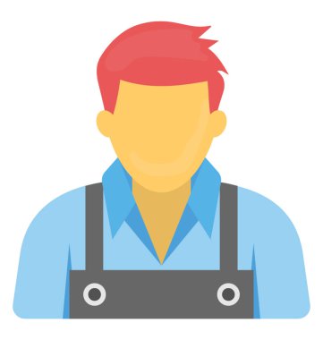 Temizlikçi temizlikçi kavram yapma üniforması giyen erkek avatar 