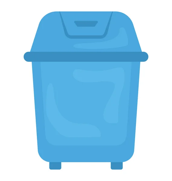 Plastic Bin Attached Moveable Lid Showcasing Dustbin Icon — Stock Vector