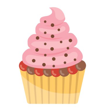 Pembe renkli krem ile sprinkles Çilekli kek tasvir tepesi olan kek 