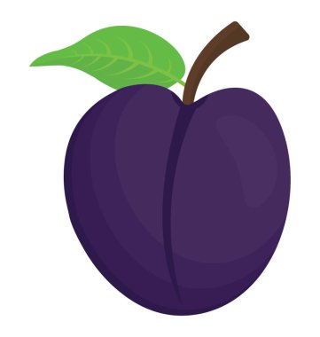 Bir yaprak defecting java Erik sahip bir taze meyve