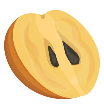 Yarım parça meyve tohumları ile kesme sapodilla