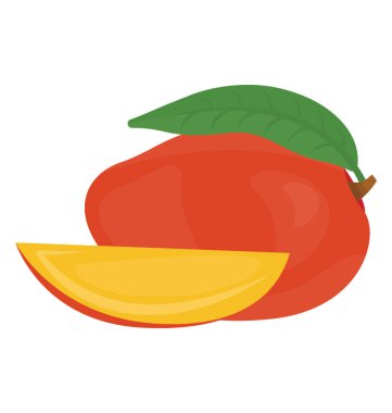 Mango resmeden bir dilim taze meyve sulu yaz