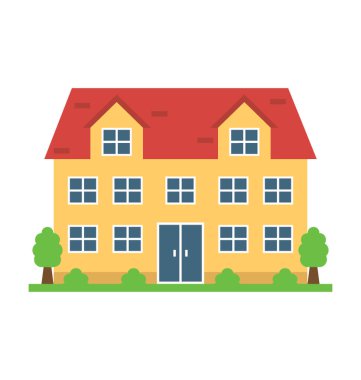 Birden çok katlı yazlık ev çok katlı ev gösteren bir eğri çatı