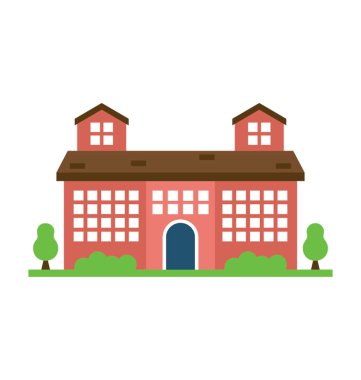 A kırmızı renk ev dış ile lots-in dış simgeleyen kırmızı tuğla ev üstünde pencere eşiği 