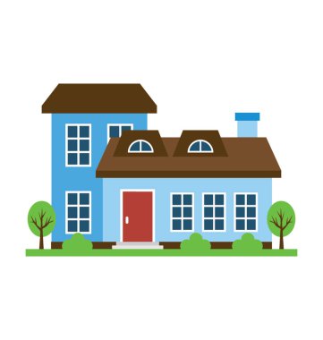 Kulübe giriş ve kale simgesini temsil eden windows ile bir yapı üzerinde gibi iki çatılar 