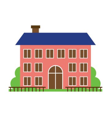 Kırmızı tuğlalı dış ve devirme çatı windows ve baca, airey ev sahip olan bir ev 