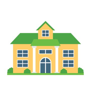 Ev bahçesinde tasvir dışında çimenli bahçede ev yapısıyla 