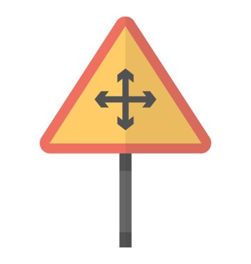 Üçgen ile artı kar dikkatli ifade eden sembolü 