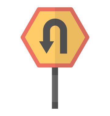 Altıgen yol yan kurulu ile aşağı doğru işaret eğri ok yok u ifade eden açmak iyon 