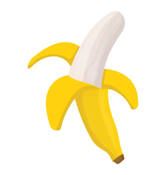 Pictogram Van Een Vers Fruit Halve Gepelde Met Banaan — Stockvector