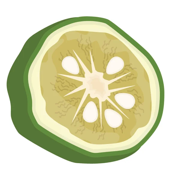 Pedaço Meio Cortado Sementes Frescas Frutas Retratando Limão Persa — Vetor de Stock