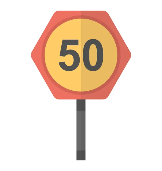 Highway Traffic Speed Limit Sign — Stock Vector