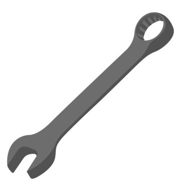 Aracı uzun metal bir delik, wrech için simge için bitiş gibi yuvarlak hilal  