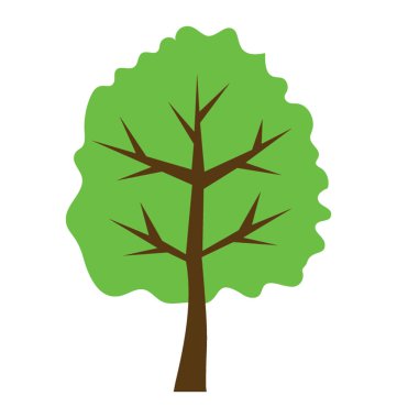 Yarı yaprak döken karaağaç ağaç düz simge vektör 