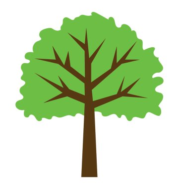 Bir yeşil yeşillik gölgeli ağaç, çınar düz simgesi