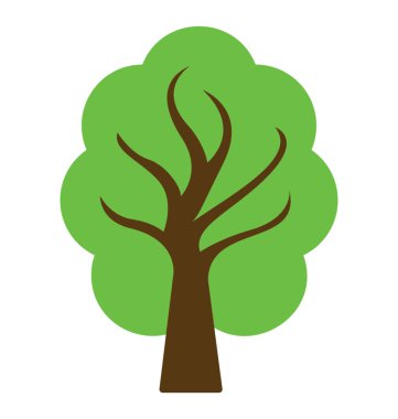 Bir yeşil yeşillik gölgeli ağaç, american elm düz simgesi