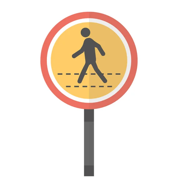 Man Walking Feet Circular Board Notion Pedestrian Crossing — Stock Vector