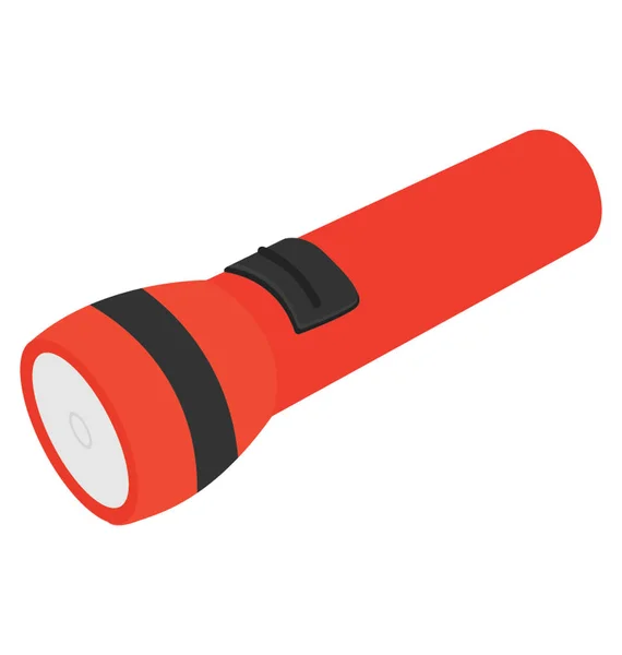 Handheld Plastiklampe Mit Knopf Mit Taschenlampen Symbol — Stockvektor