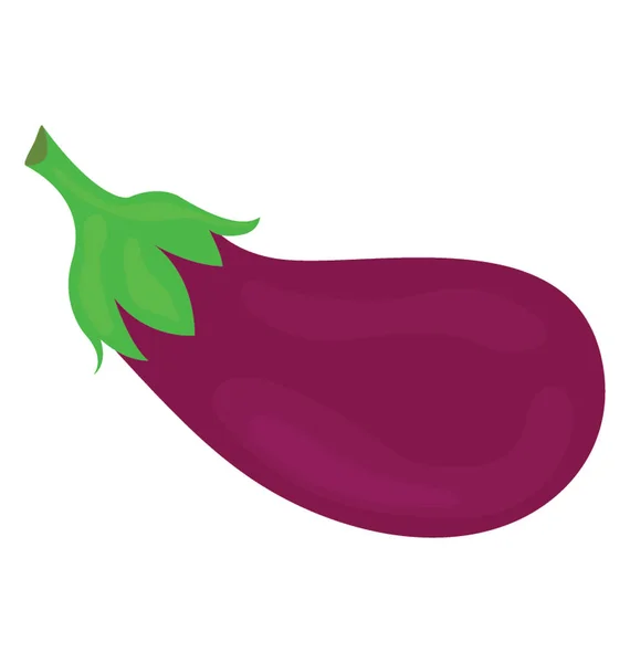 紫色灯泡像蔬菜与皇冠形状绿色花梗 Pictoring 茄子图标 — 图库矢量图片