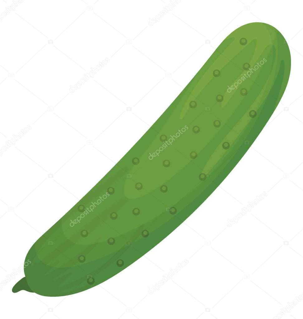 Long green vegetable with dots on skin denoting cucumber icon 