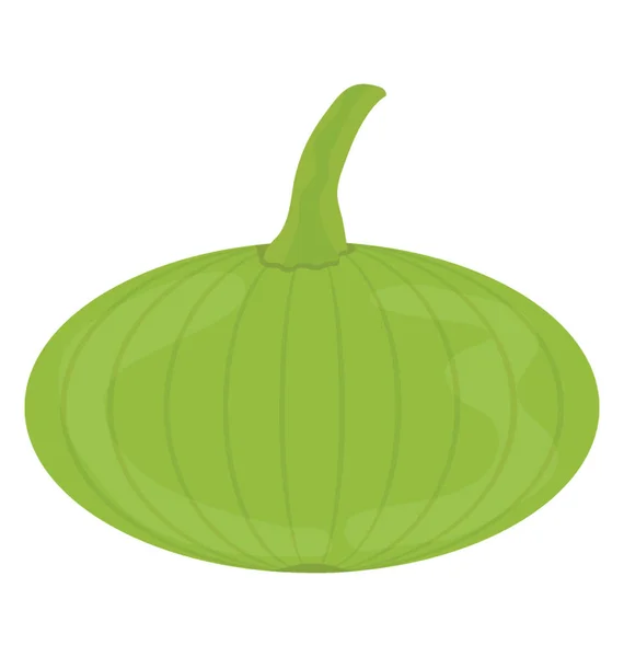 Круглый Зеленый Овощ Зеленым Педикелем Икона Сквоша Хоккайдо — стоковый вектор