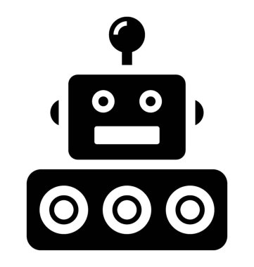 Glif vektör simgesi tasarım yapay zeka robot yüz