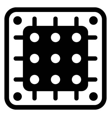 Entegre devreler mikroişlemci glyphvector simgesinin