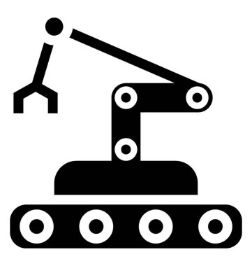 Üretim işleminin, glyphicon endüstriyel robot Robotik El