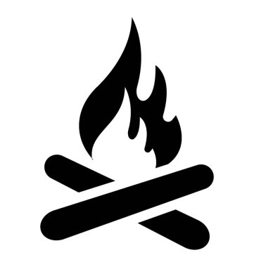 Şenlik ateşi ya da şömine orman ve plaj tasvir yanıyor sahip Woods 