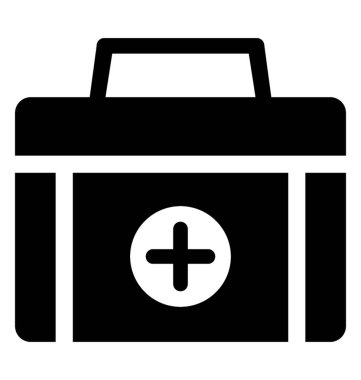 Artı işareti ilk yardım kiti anısına el çantası