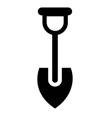 Plaj ve hayatta kalma kürek simgesi kavramsallaştırma kamp paketi için bir el kürek