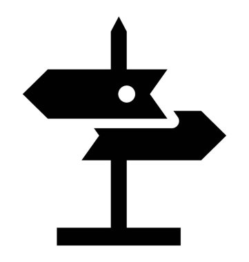 İki yönlü ok yol işaret tabelasını grafik tasvir zenginleştirilmiş 