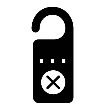 Bir kare ile kanca ve işaret, sembol kilit askı için çapraz 