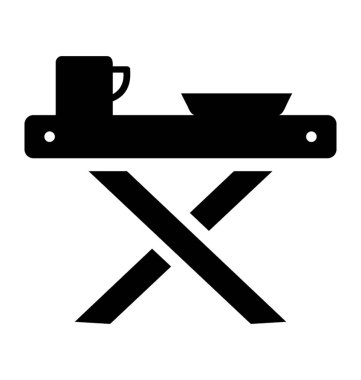 Bir tablo Kupası ve plaka boyunca birlikte kahvaltı tablo simgesini ifade eden olması