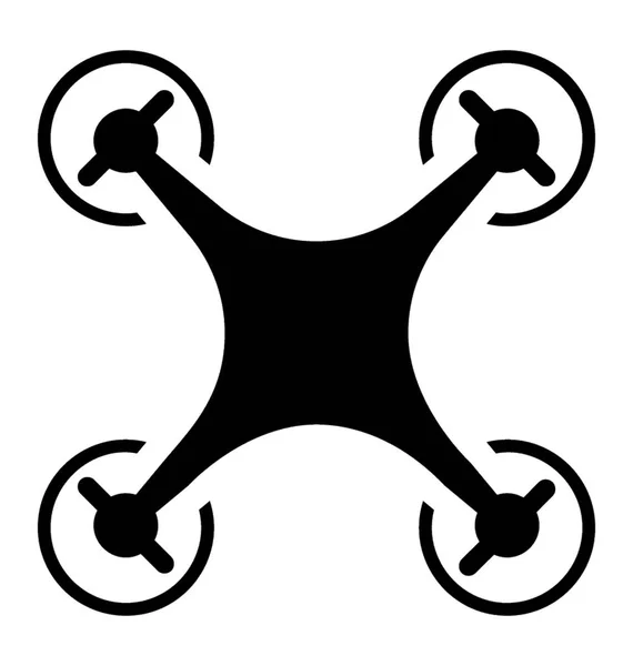 Uzaktan Kumanda Dron Teknoloji Quadcopter Glyphicon Tasarım — Stok Vektör