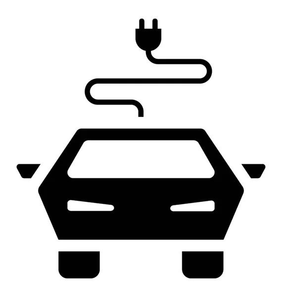Ein Elektroauto Mit Netzstecker — Stockvektor