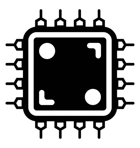 Circuiti Elettrici Chip Semiconduttori Icona Del Circuito Integrato — Vettoriale Stock