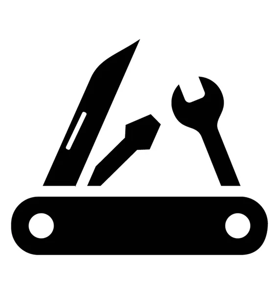 Icon Showing Pocket Knife Spanner Screwdriver Showcase Tools Icon — Stock Vector