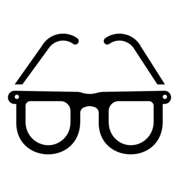 Camlı gözlükler için simge ifade eden bir çerçeve 