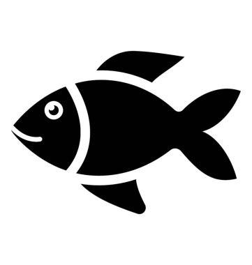 Plaj ve kamp için gösteren balık balıkçılık simgesini belirten bir simge paketi