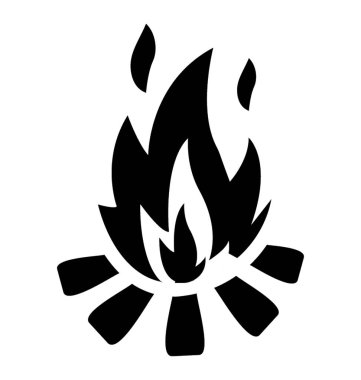 Şenlik ateşi ya da şömine orman ve plaj tasvir yanıyor sahip Woods 