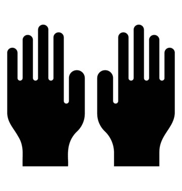 Bir çift iş eldiveni, glif simge vektör 