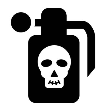 Tehlikeli kimyasal sprey şişe bir kafatası resim gömülü 