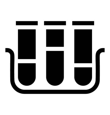 test tüpleri glif simgesi tasarım laboratuvarı araştırma konsepti için