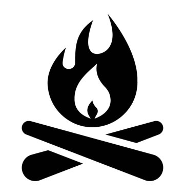 Ateşi, kamp ateşi simge vektör kavramı Alevi 