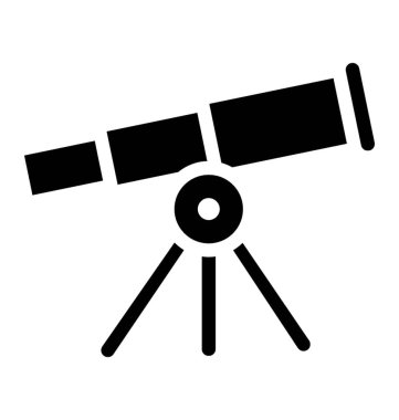 Optik bir alet, teleskop glif simgesi tasarım 