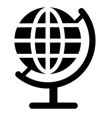 Simge gösteren gösteren dünya küre yuvarlak şekli, bir stand belirten tablo simge