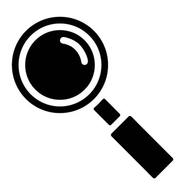 Büyüteç'i glif simgesi tasarım, arama aracı kavramı