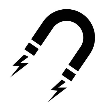 U gösteren bir simge vektör at nalı manyetik çekim şeklinde